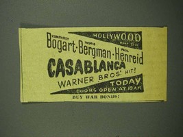 1942 Casablanca Movie Ad - Humphry Bogart - £14.48 GBP
