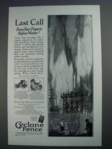 1927 Cyclone Fence Ad - Last Call Before Winter - £14.78 GBP