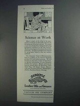 1927 Gargoyle Leather Oils and Greases Ad - Science - £14.53 GBP