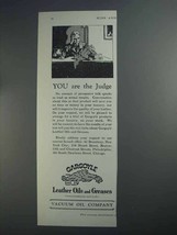 1927 Gargoyle Leather Oils and Greases Ad - The Judge - £14.78 GBP