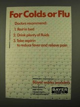 1968 Bayer Aspirin Ad - For Colds or Flu - £14.73 GBP