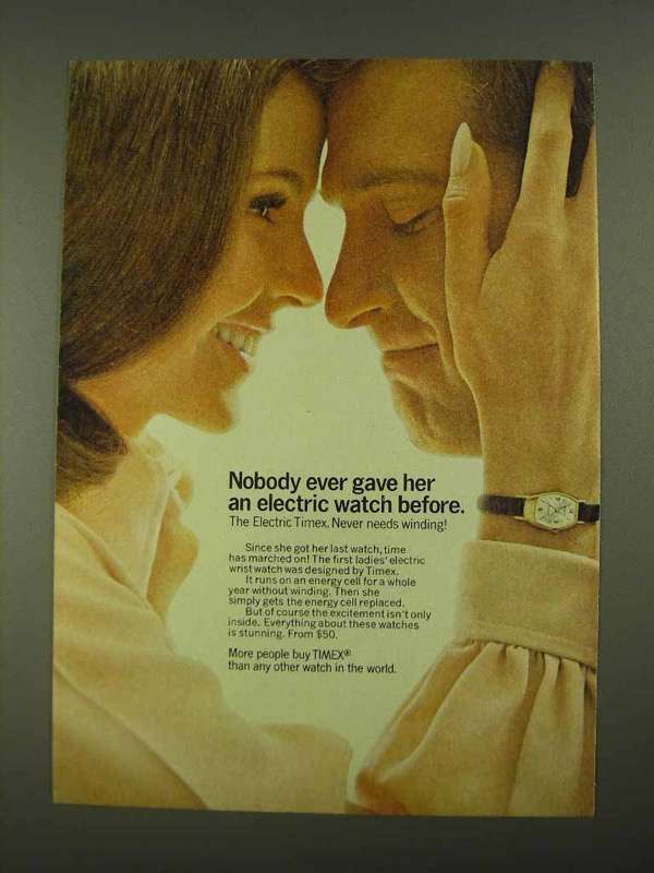 1968 Electric Timex Watch Ad - Nobody Gave Her Before - $18.49