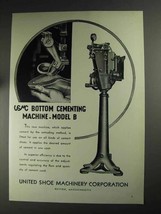 1936 USMC Ad - Bottom Cementing Machine Model B - £14.54 GBP