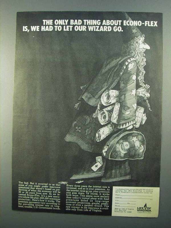 1968 Life of Virginia Ad - Had to Let Our Wizard Go - £14.54 GBP
