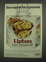 1968 Lipton Beef Stroganoff Ad - Box Supper for Gourmet - $18.49