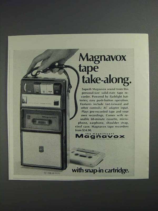 Primary image for 1968 Magnavox TC-108 Tape Recorder Ad - Take-Along