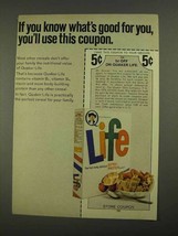 1968 Quaker Life Cereal Ad - Know What&#39;s Good For You - £13.89 GBP