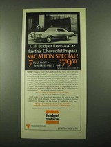 1969 Budget Rent a Car Ad - Call For Chevrolet Impala - $14.99