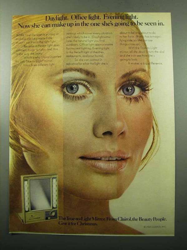 1969 Clairol True-to-Light Mirror Ad - Light - $18.49
