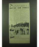 1939 Royal Air Force Ad - Short-Service Commission - £14.55 GBP