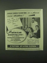 1939 United States Lines Cruise Ad - Express Service - £14.55 GBP