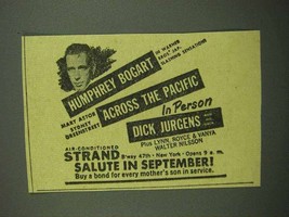 1942 Across the Pacific Movie Ad - Humphrey Bogart - £14.50 GBP