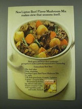 1969 Lipton Beef Flavor Mushroom Mix Ad - Stew - £14.45 GBP