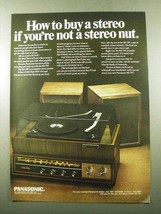 1969 Panasonic RE-767 Stereo Ad - If You&#39;re Not a Nut - $18.49