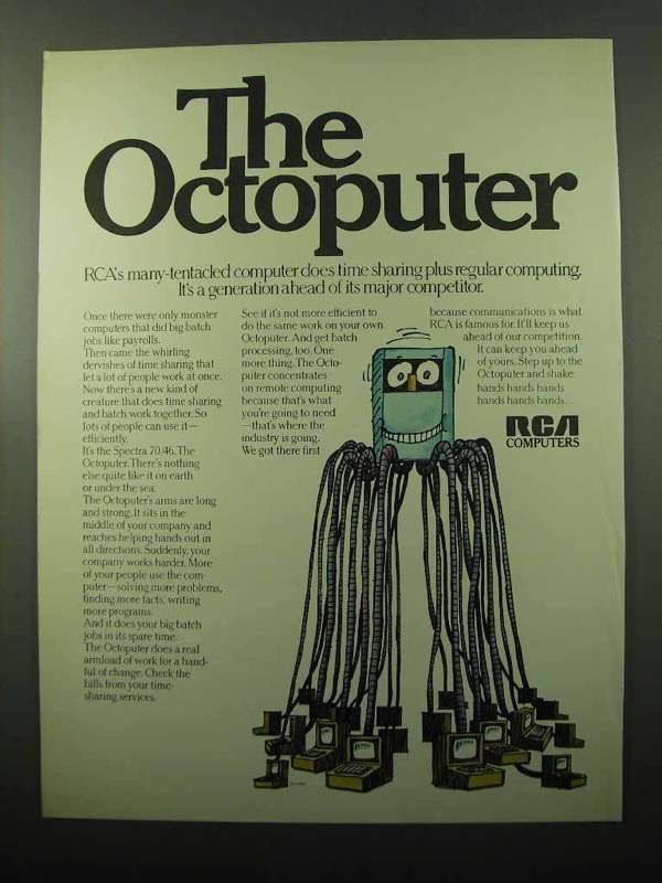 1969 RCA Computers Ad - The Octoputer - £14.44 GBP