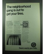 1969 Sears Wide Guard Tire Ad - The Neighborhood Gang - £14.54 GBP