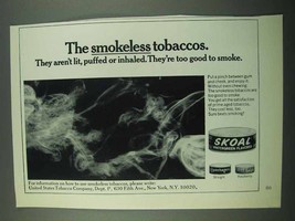 1969 Skoal Tobacco Ad - The Smokeless Tobaccos - £14.54 GBP