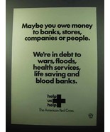 1969 The American Red Cross Ad - You Owe Money - £14.55 GBP
