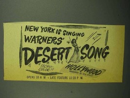 1943 Desert Song Movie Ad - New York Is Singing - £14.55 GBP