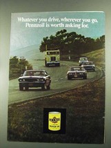 1972 Pennzoil Motor Oil Ad - Whatever You Drive - £14.81 GBP