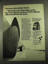 1972 Sears Steel-Belted Radial Tire Ad - $18.49