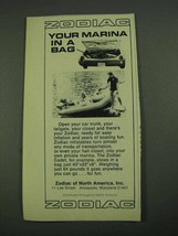 1972 Zodiac Cadet Boat Ad - Your Marina in a Bag - £13.80 GBP