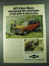 1973 Chevrolet Blazer Ad - Introducing Advantages - £14.55 GBP
