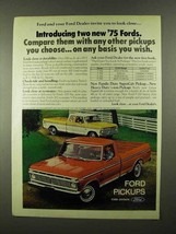 1975 Ford SuperCab &amp; Heavy Duty 1/2-ton Pickup Truck Ad - £14.78 GBP