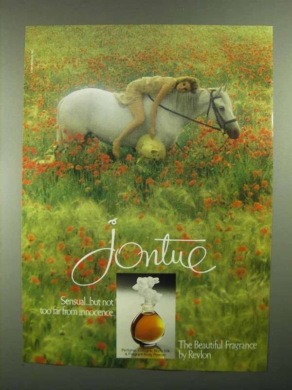 1981 Revlon Jontue Perfume Ad - Sensual Innocence - $18.49