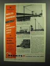1950 Okonite Okolite-Okoprene Aerial Cable Ad - Hazel-Atlas - £14.77 GBP