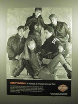 1989 Harley-Davidson Leathers Ad - Individual as People - $18.49
