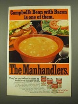 1968 Campbell&#39;s Bean with Bacon Soup Ad - Manhandlers - £14.53 GBP