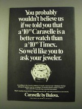 1968 Bulova Caravelle Watch Ad - Better Than Timex - $18.49