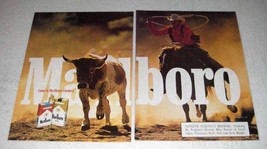 1990 2-pg Marlboro Cigarettes Ad - Marlboro Man, Cowboy - £14.56 GBP
