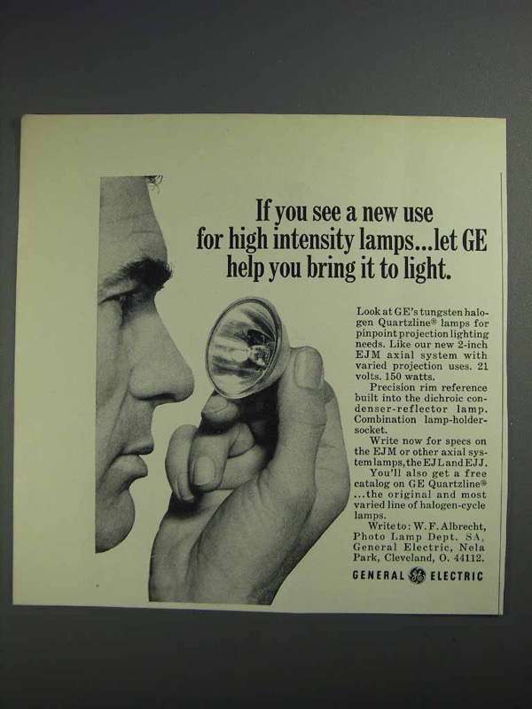 1968 General Electric EJM Projection Lamp Ad - £14.53 GBP