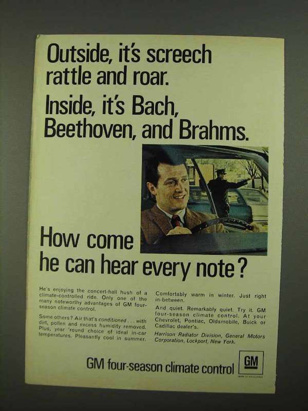 1968 GM Four-Season Climate Control Ad - Inside Bach - £14.78 GBP