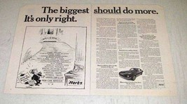 1968 Hertz Rent a Car Ad - The Biggest Should Do More - £13.88 GBP