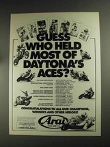 1992 Arai Helmets Ad - Guess Who Held Daytona&#39;s Aces - £14.54 GBP