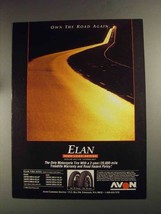 1992 Avon Elan Tires Ad - Own the Road Again - £14.48 GBP