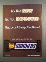 1997 Snickers Candy Bar Ad - It&#39;s Not Improved - £14.56 GBP