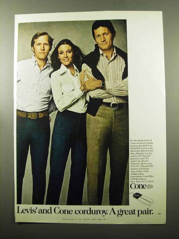 1969 Levi's Ad - Slim Fits, Pipeliner and Trimcuts - $18.49