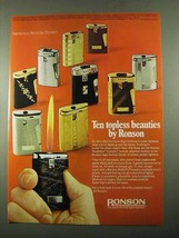 1969 Ronson Cigarette Lighters Ad - Topless Beauties - $18.49