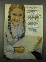 1969 Tampax Tampons Ad - I&#39;d Rather Draw Horses - £14.78 GBP