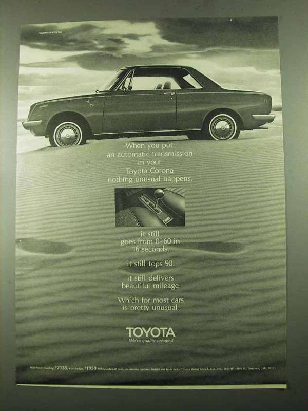 1969 Toyota Corona Car Ad - Put Automatic Transmission - $18.49
