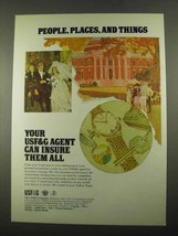 1969 USF&amp;G Insurance Ad - People, Places and Things - £13.80 GBP