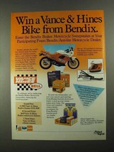 1988 Bendix Motorcycle Brake Pads Ad - Vance &amp; Hines - £14.74 GBP
