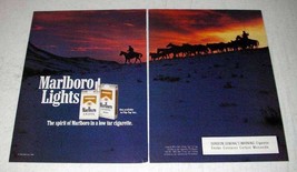 1988 Marlboro Lights Cigarettes Ad - Cowboys - $18.49