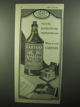 1920 Carter&#39;s Ink Writing Fluid Ad - Your Signature - $18.49