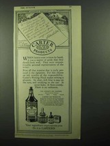 1920 Carter&#39;s Ink Writing Fluid Ad - NICE - £14.50 GBP