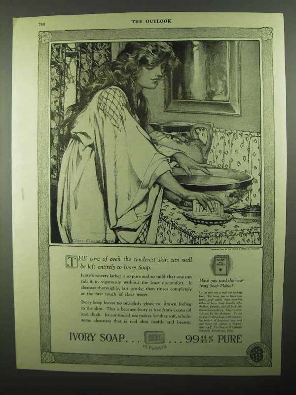 1920 Ivory Soap Ad - Even the Tenderest Skin - $18.49